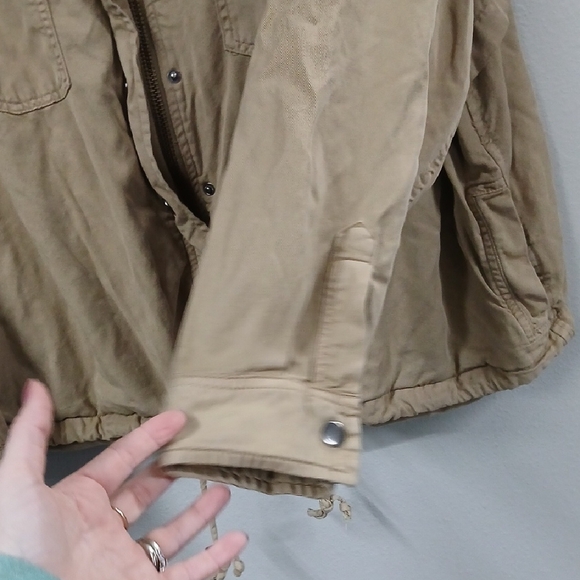 Women's Tan Bomber Jacket - Picture 5 of 7